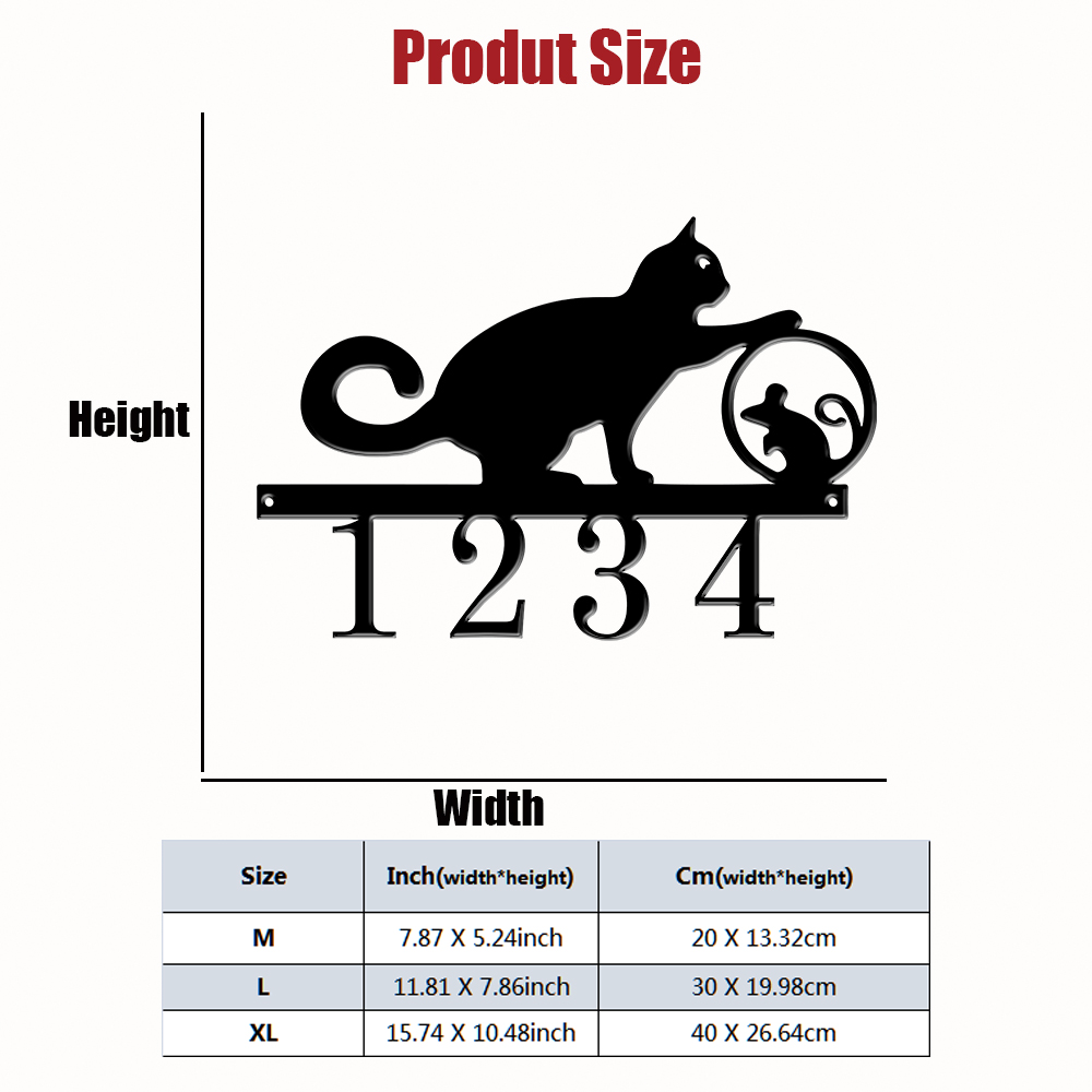 1Pc Custom cat Metal Door Stre - Address Home Office recension och pris