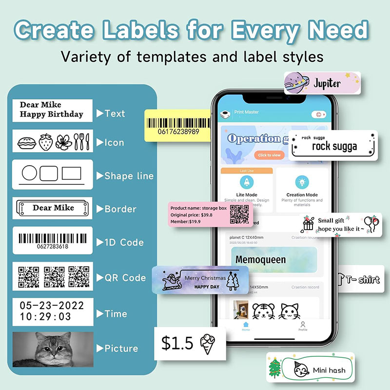 P15 Label Printer Sticker 12*4 - Label Maker Machine recension och pris