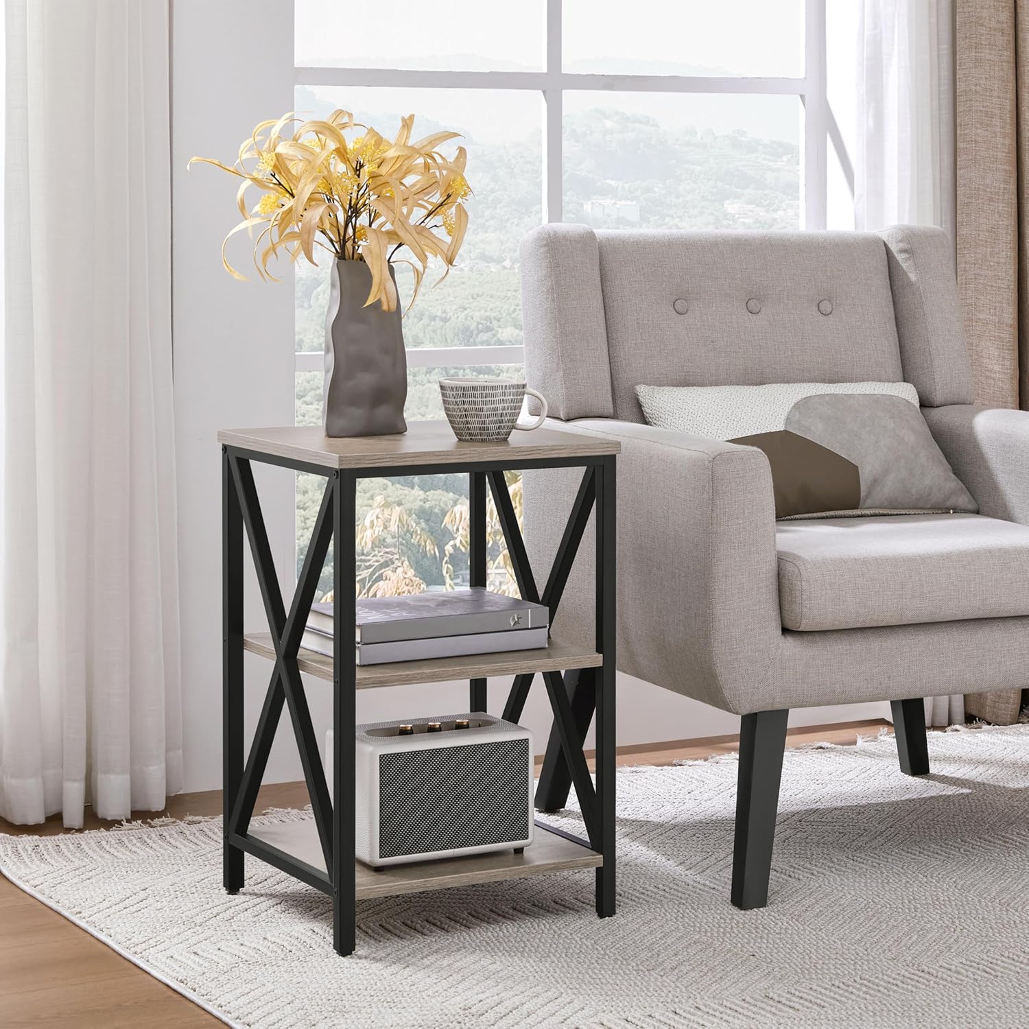 End Table Living Room, 3-Tier  - Home Office Industrial Design recension och pris