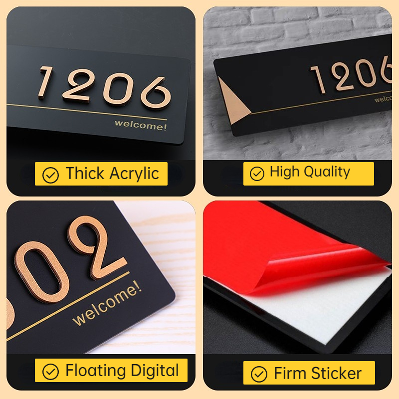 Acrylic Modern Door Plates Sho - Address Home Office recension och pris